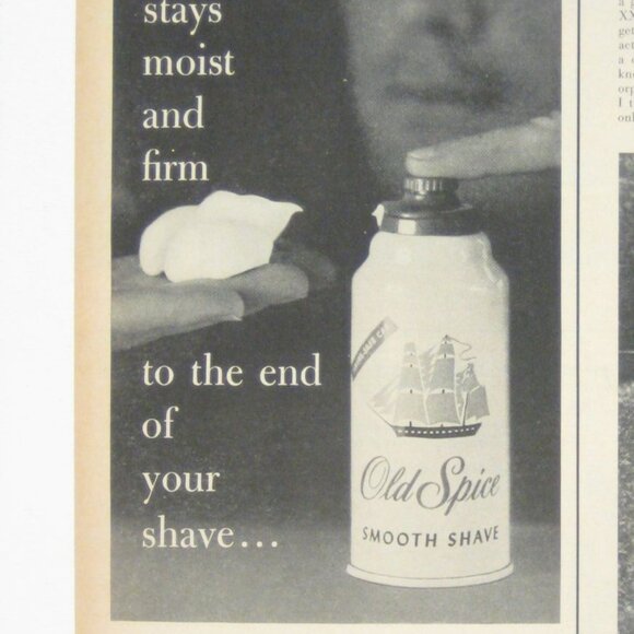 Old Spice Smooth Shave Vintage Advertising Print Ad Shulton Shaving MOD - Picture 2 of 2